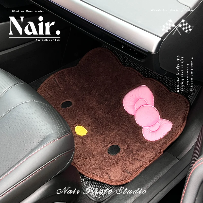 Sanrio Genuine Car Floor Mats, Car Carpet Mats, Hello Kitty Cartoon Plush Anti-Dirty Mats, Car Decoration Accessories, Gifts