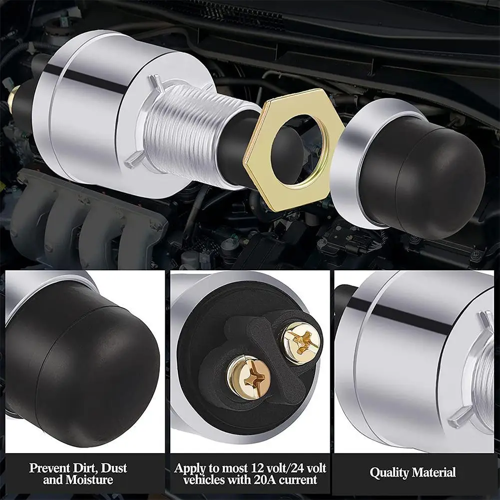 60A 12V DC Ignition Starter Switch Truck Engine Start Waterproof Push Boat Starter Horn Replacement Button Car Switch