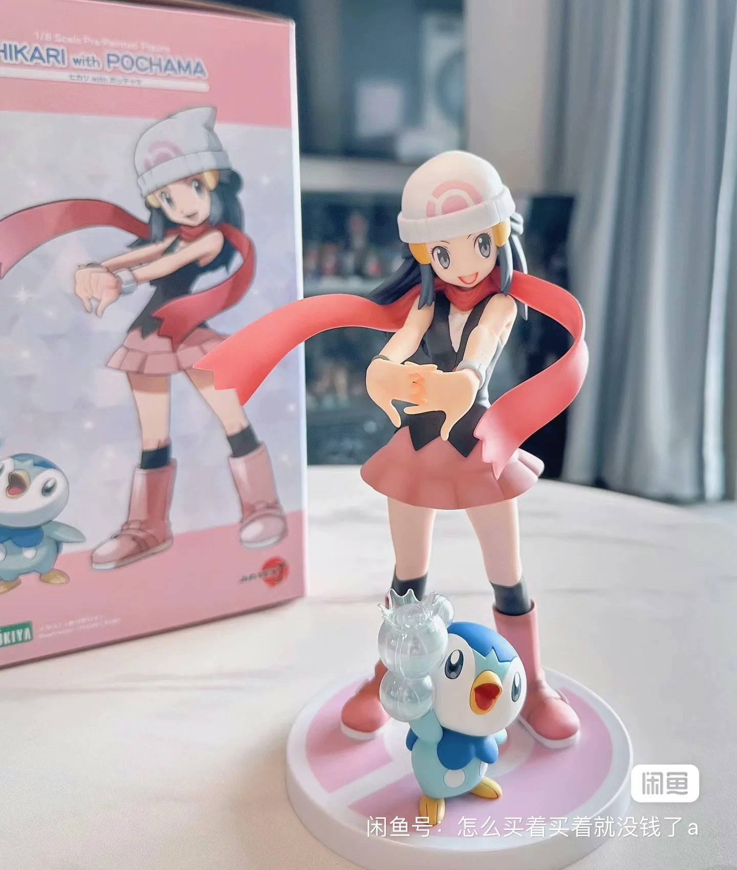 Original Artfx J Anime Pokemon Action Figure Dawn With Piplup Cute Figurine Collection Pvc Model Statue Kawaii Ornament Toy Gift