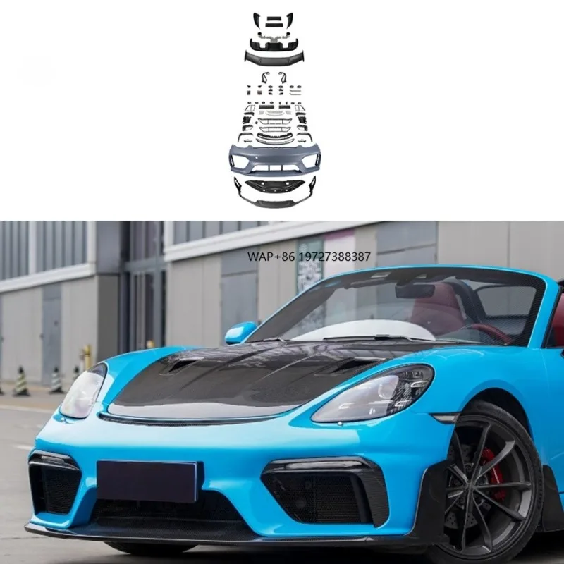 

BOSTER 981 to GT4RS STYLE BUMPER DIFFUSER DRY CARBON EXHAUST REAR SPOILER 2014- 981 GT4RS FACELIFT CAR PARTS