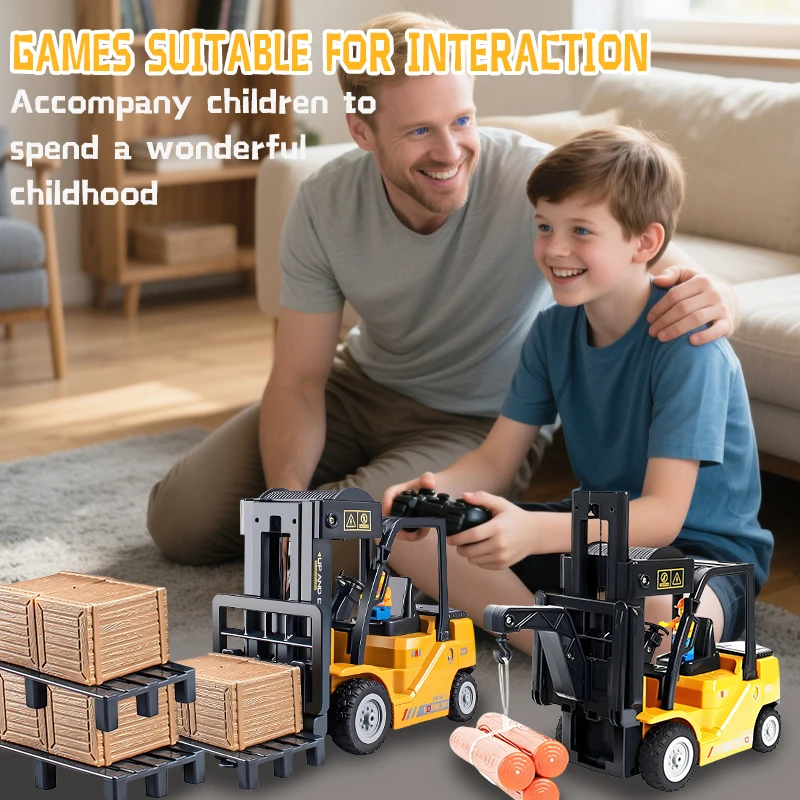 

RC Forklift Truck, 2 in 1 Transform Lift Fork & Hook, Kids Forklift Toy, 11 Channel Remote Control Forklift for boys