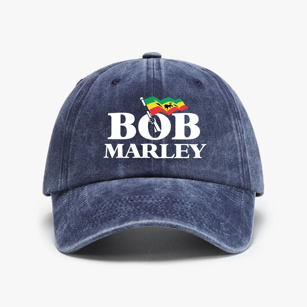 Jamaica Singer Reggae Rock Bob Marley Vintage Washed Baseball Cap Fashion Outdoor Adjustable cowboy hat