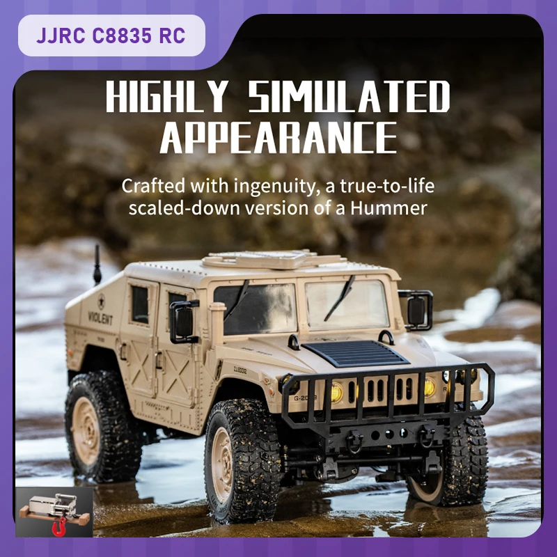 

New JJRC C8835 RC Car RC Hummer Military Jeep Climbing Car 2.4G Wireless RC Simulation Buggy Model Kids Toy with Winch Gift