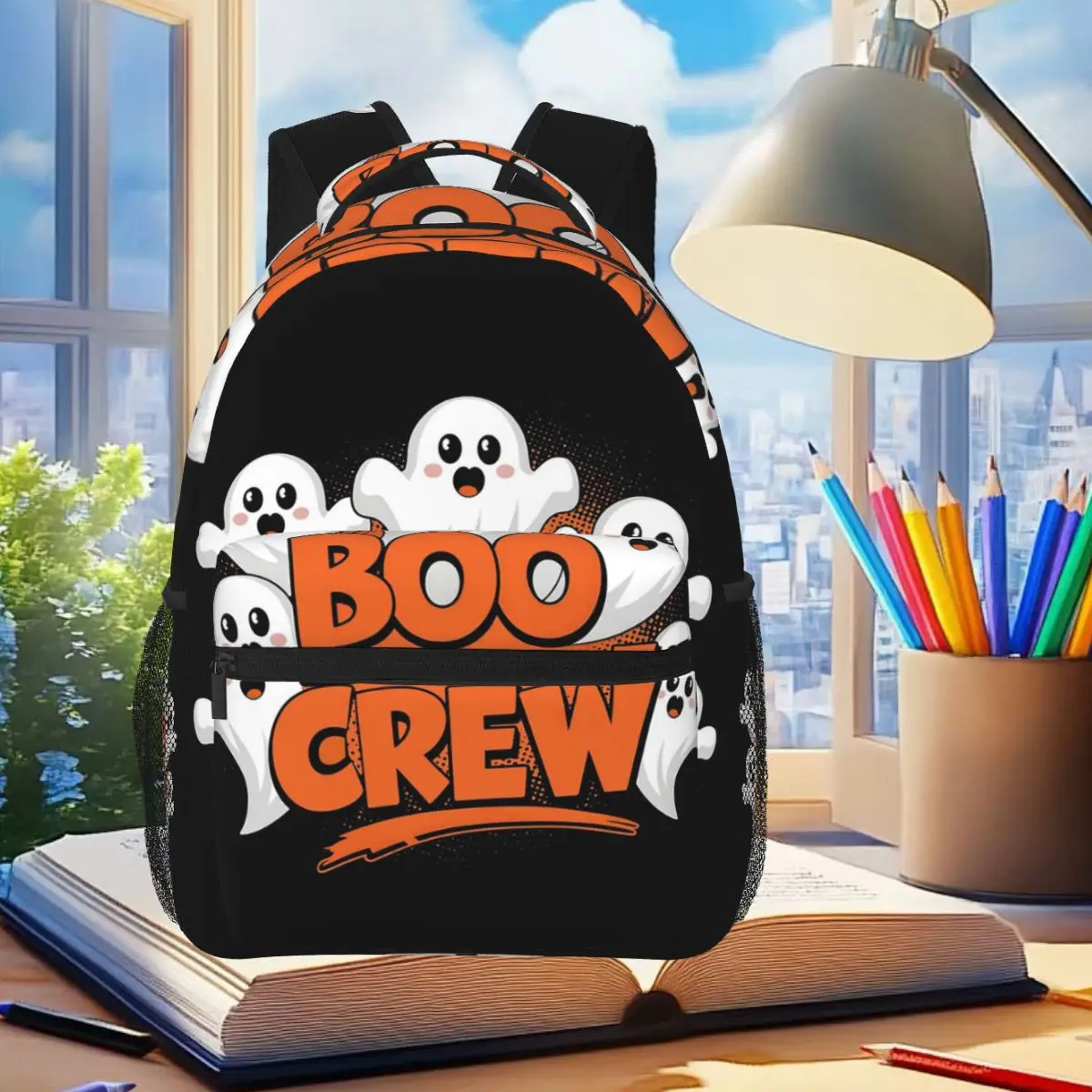 

Рюкзак Boo Crew на Хэллоуин, студенческая сумка для книг для мальчиков и девочек, детская школьная сумка, компьютерные сумки на плечо для мужчин и женщин