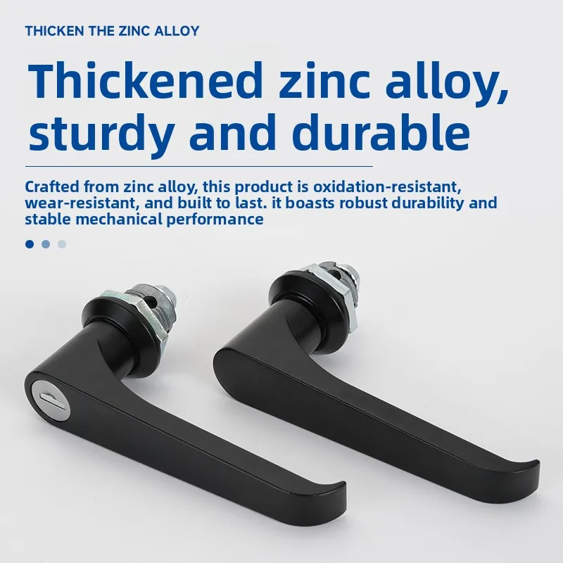 MS324 L-Shape Zinc Alloy Lever Lock, Distribution Box Switchgear Door Handle Lock Industrial Mechanical Cabinet Hardware