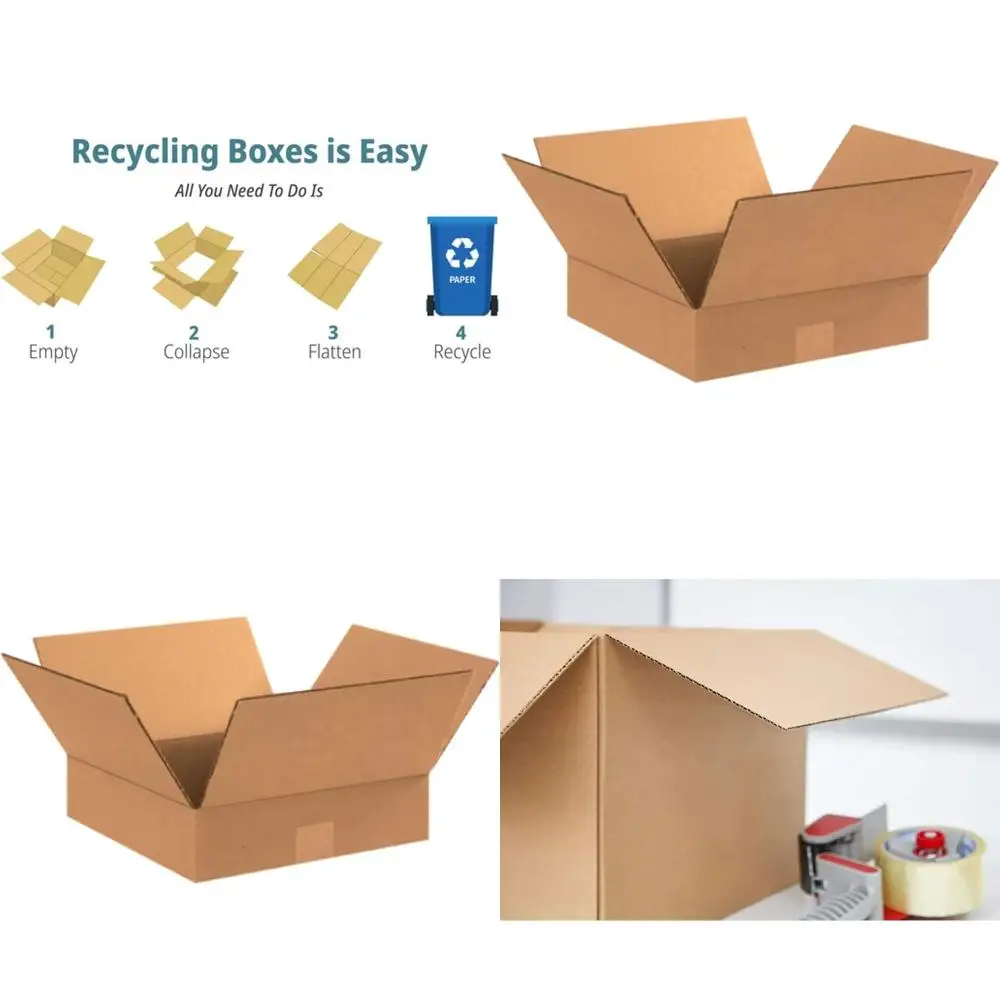 

25 упаковок гофрированных картонных коробок размером 15x15x3 для упаковки, транспортировки и переезда