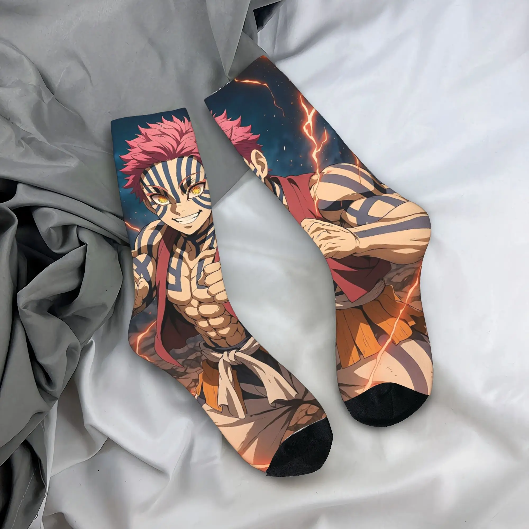 Upper Rank 3 Akaza  Stockings  Fashion Socks Adults Men Warm Soft Socks Winter Running Design Non-Slip Socks Gift