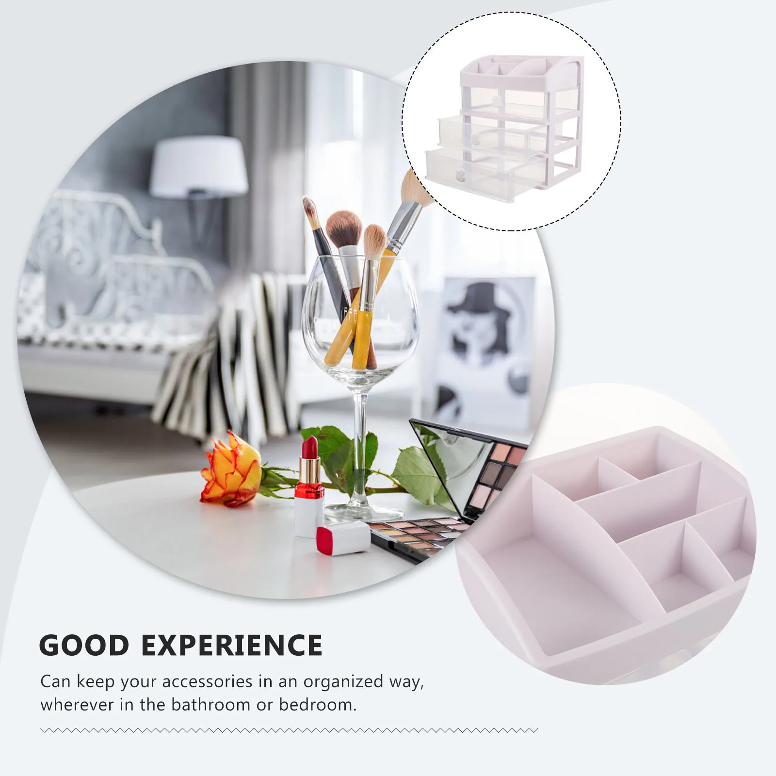 

Desk Organizer Cartoon Storage Box Multi-Function Makeup Cosmetics Holder Desktop Storage Drawers Stationery Organizer Bathroom