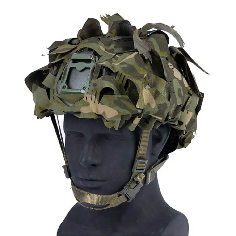 3D Camo Tactical Helmet Cover Laser Cut Leaf Shape Camouflage Net Helmet Cloth Outdoor Hunting Combat Airsoft Helmet Accessories
