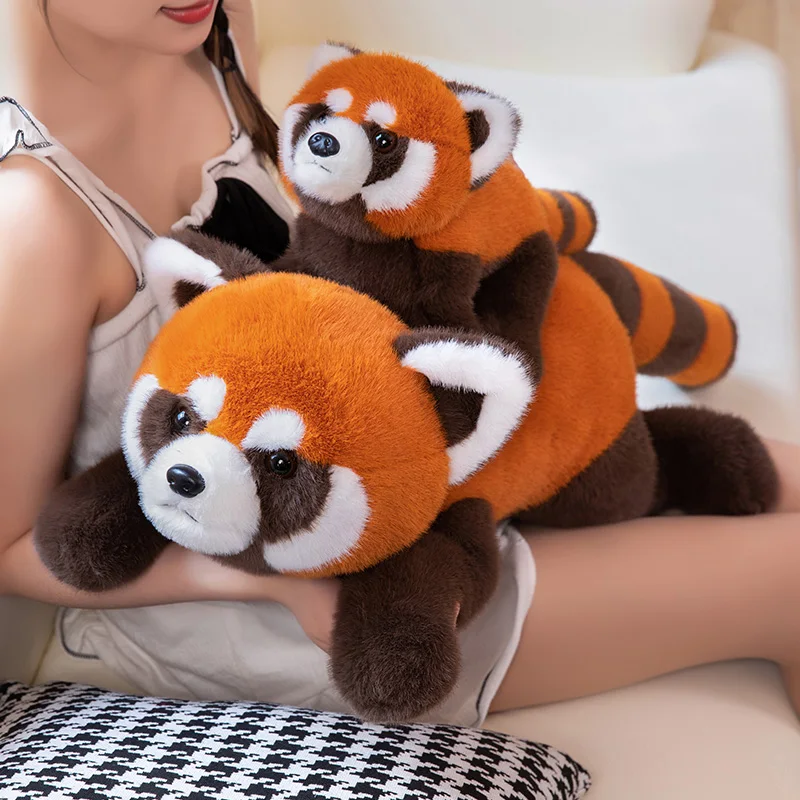 45/60/80cm Kawaii Simulation Raccoon Plush Doll Pillow Grey Standing Lying Animal Raccoon Plush Toy Gift For Boys And Girls