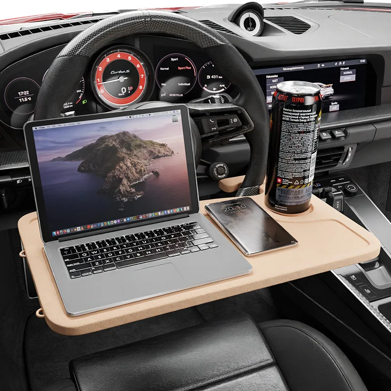 Car Steering Wheel Dining Plate Laptop Computer Desk Mount Stand Drink Food Desk Tray Holder Multifunctional Auto Plate Rack