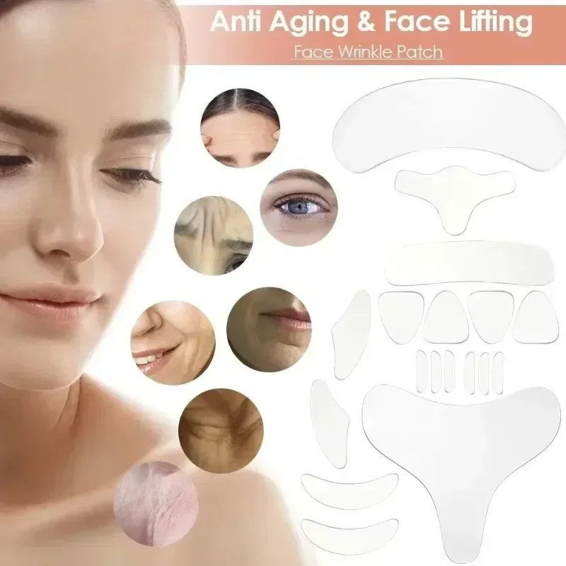 Almohadillas de cinta adelgazantes faciales invisibles de silicona reutilizables, levantador de ojos y cuello, pegatina de eliminación de arrugas, parche antienvejecimiento, cinta de Estiramiento Facial