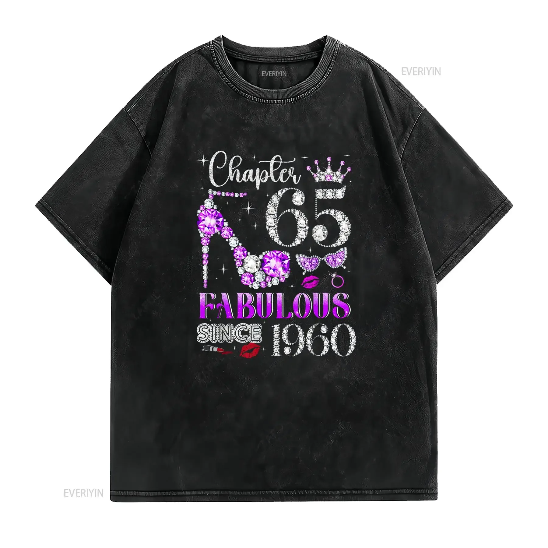 Chapter 65 Fabulous Since 1960 65Th Birthday Women Ladies T Shirt  vintage Washed Unisex designer clothes Stylish streetwear