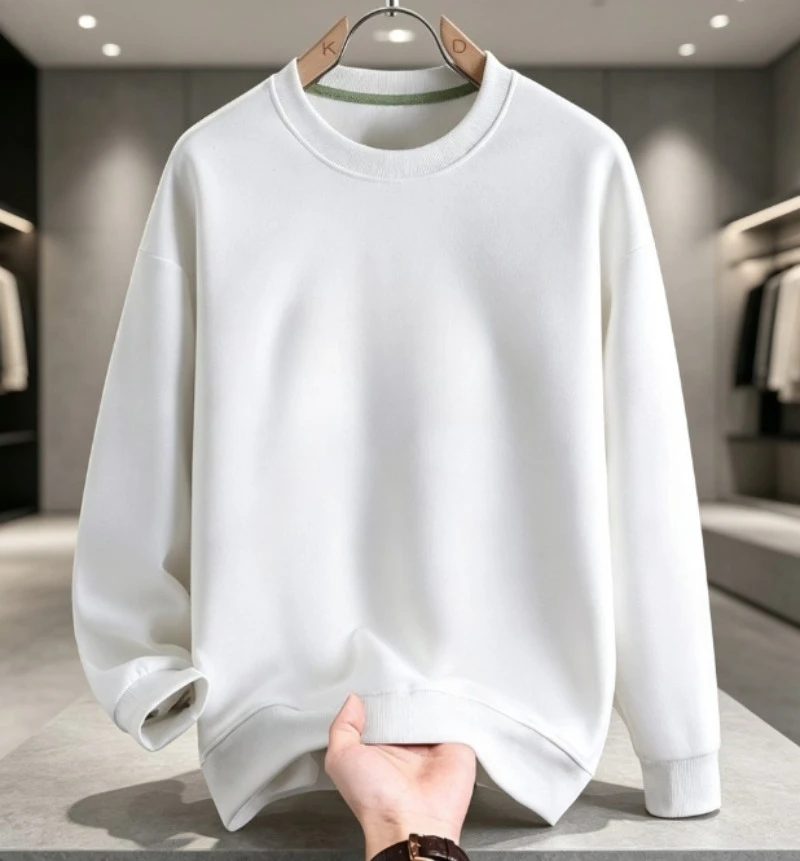 Spring summer loose long T-shirt round-neck for men women, casual versatile top with comfort soft breathable.