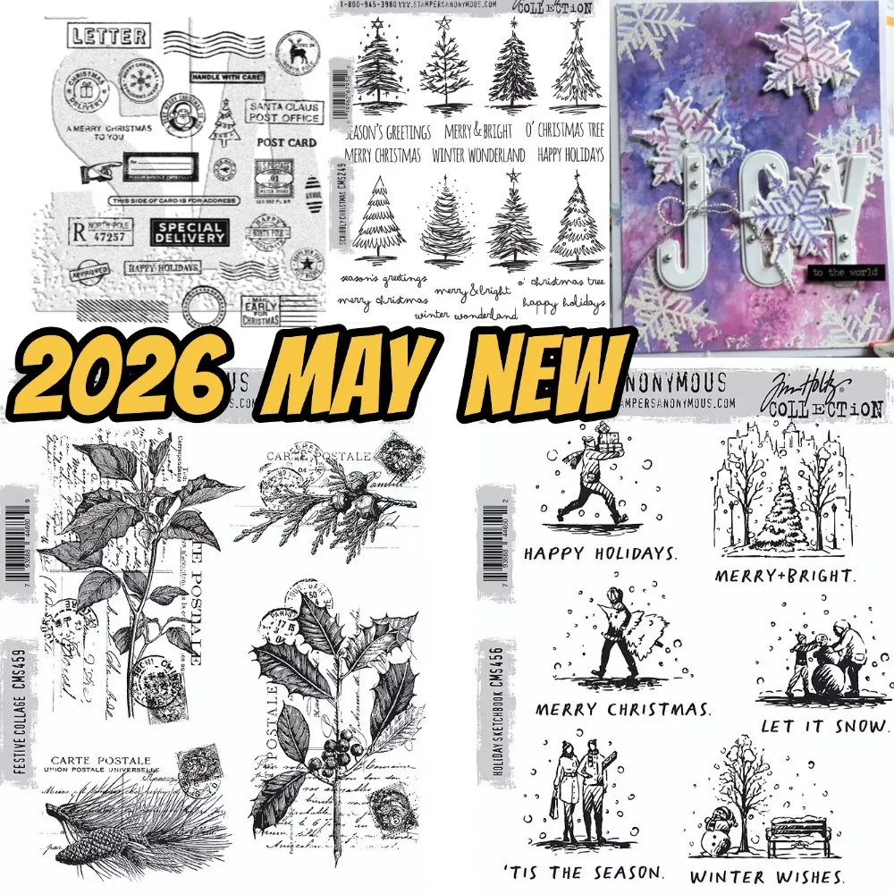 Stempel, Metall-Stanzformen und Stempel für DIY-Scrapbooking, Fotoalbum, Prägung, dekorative Papierkarten, 2025, neuer Weihnachtsbaum