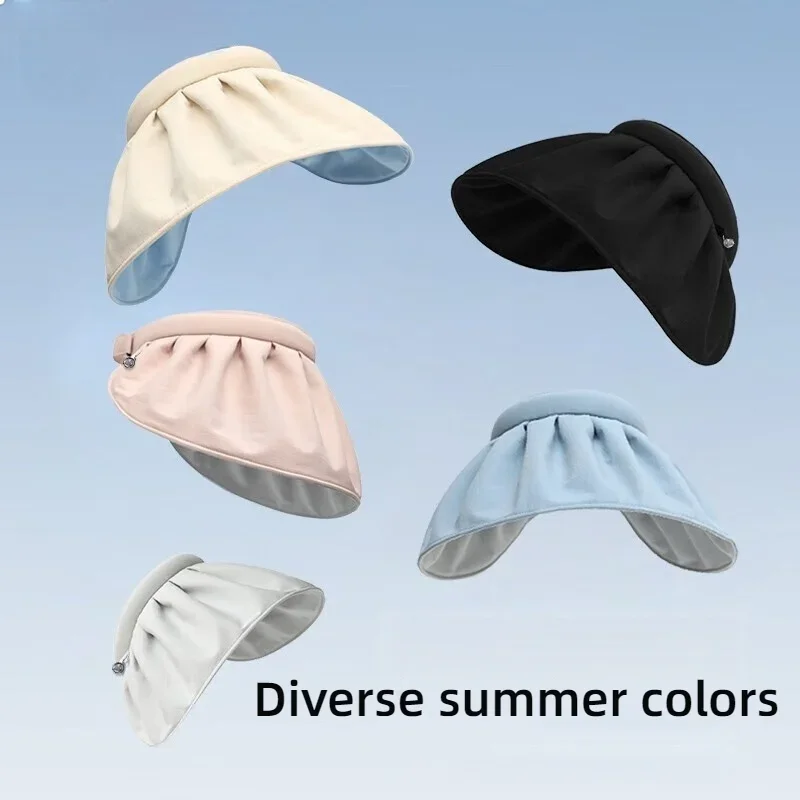 

Кепка с солнцезащитным козырьком в виде ракушки банана 2025 года с женской защитой в летом, пляжный козырек для лица, шляпа-ведро с пустым верхом