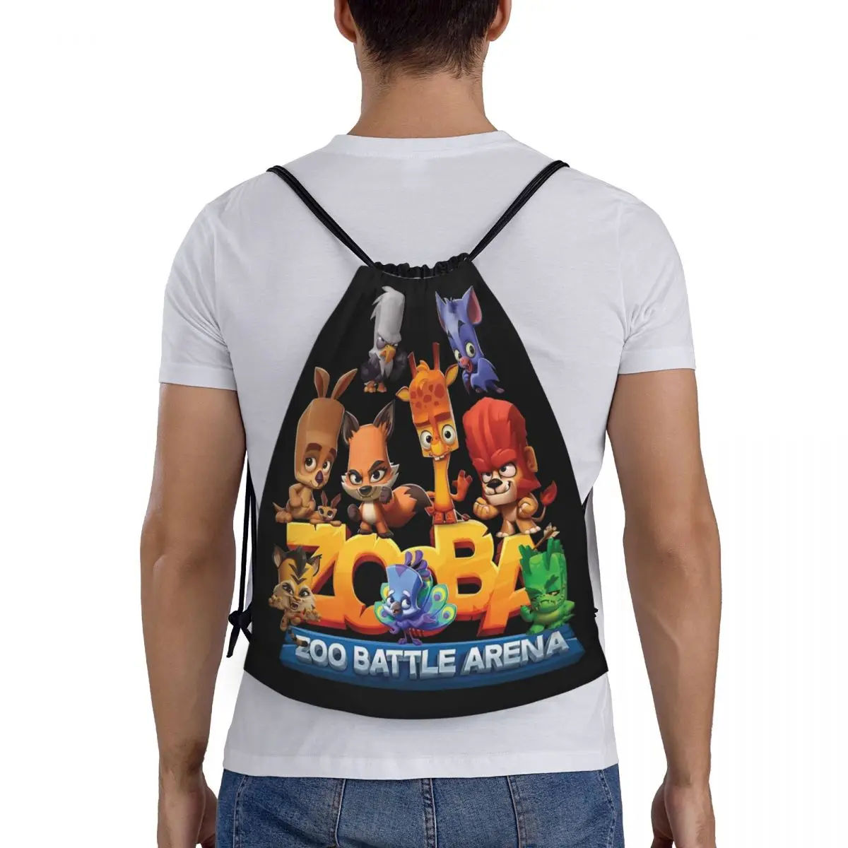 

Zooba Battle Arena-Счастливые рюкзаки, повседневные портативные рюкзаки на шнурке, карманная сумка для обуви, сумки для книг для школы путешествий