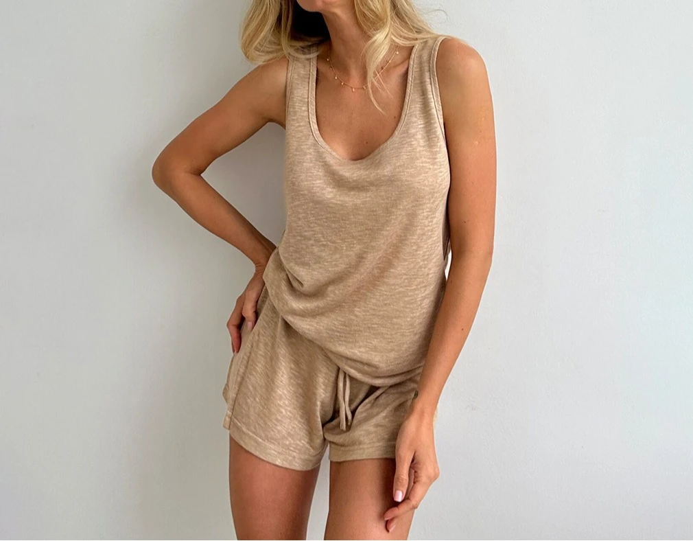 Vest, Shorts, Pajamas Set, European and American 2025 Summer New Style, Lace-up Shorts, Pajamas, Home Clothes for Women