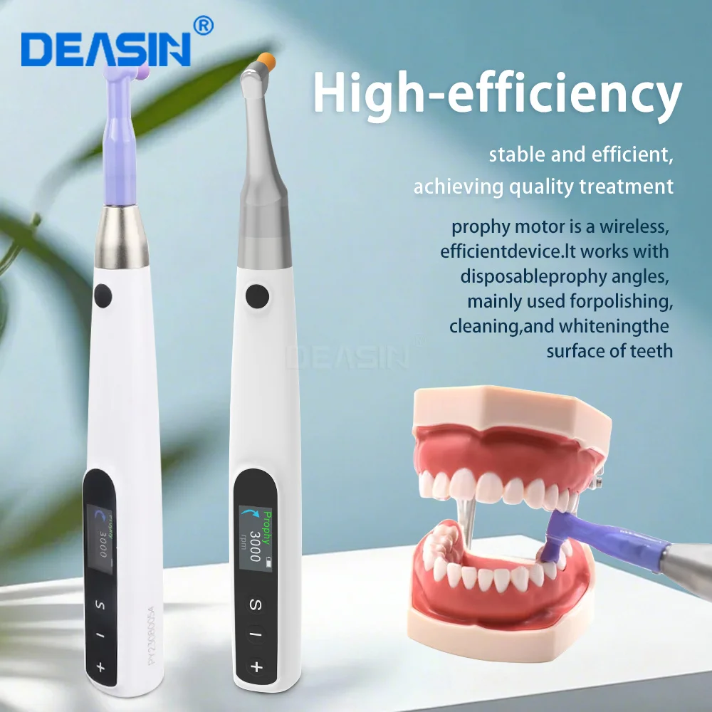 Dental kabelloser Prophy-Motor, 6 Geschwindigkeitsbereiche, wiederaufladbarer elektrischer Poliermotor, Handstück mit 4 Polierbechern, Zahnmedizin-Werkzeuge