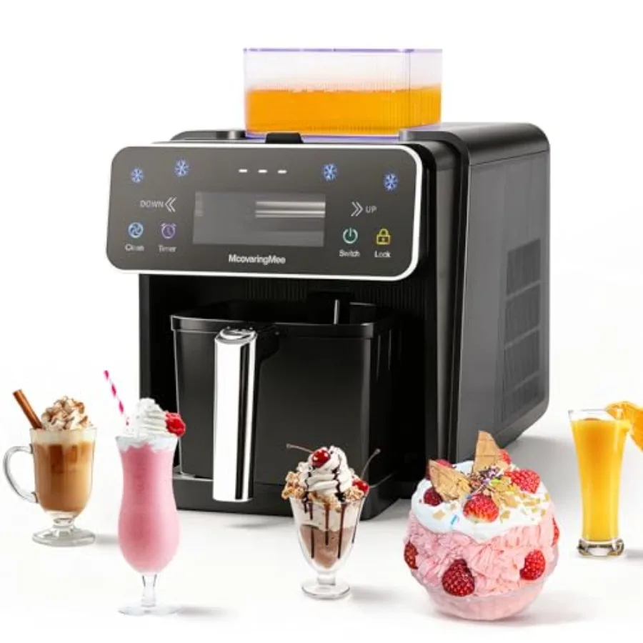 Máquina de granizados 4 en 1: máquina de hielo raspado, máquina de granizados, máquina de helados y máquina de bebidas congeladas sin contenido de azúcar.