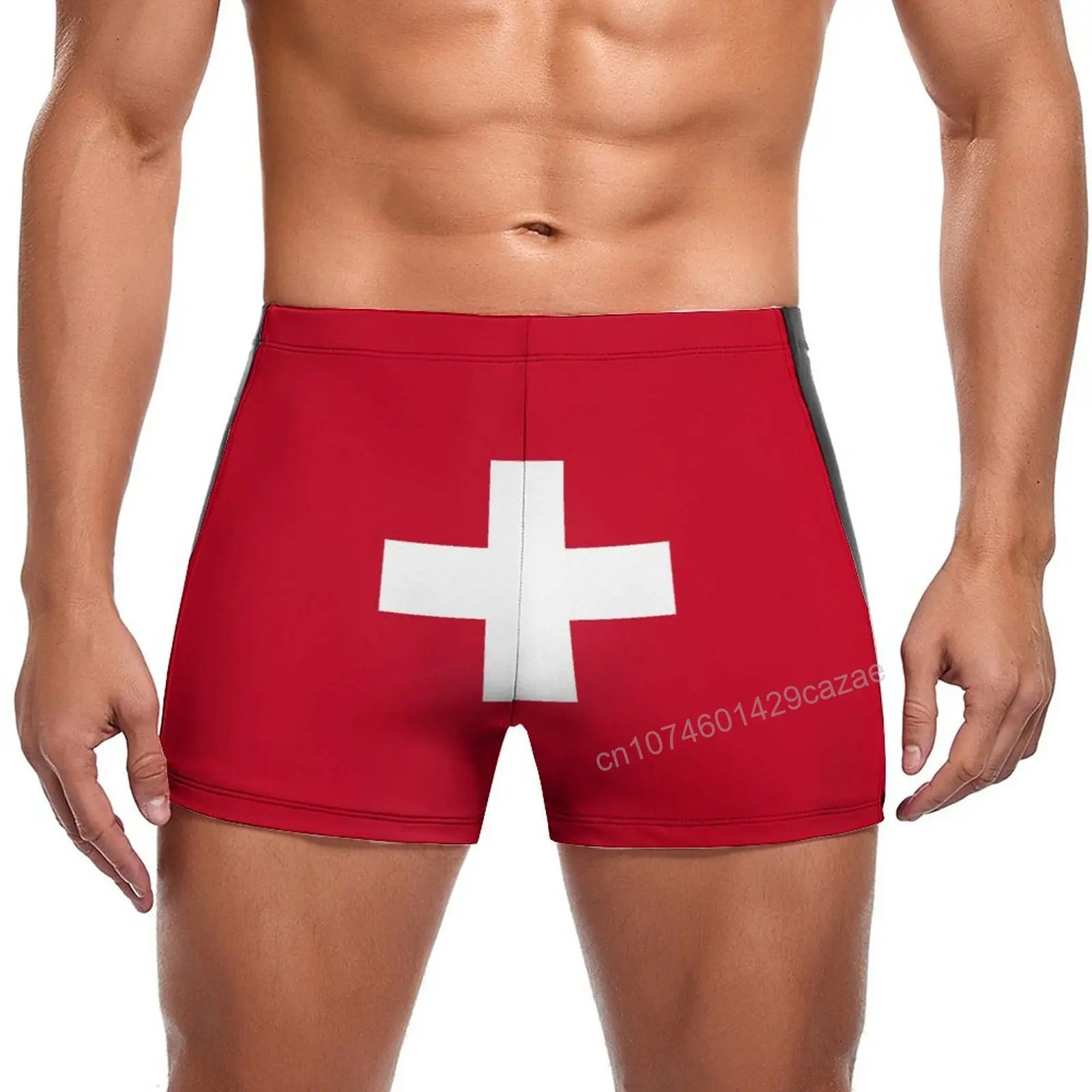 Swimming Trunks Switzerland Flag Quick Dry Shorts For Men Swim Beach Short Summer Gift