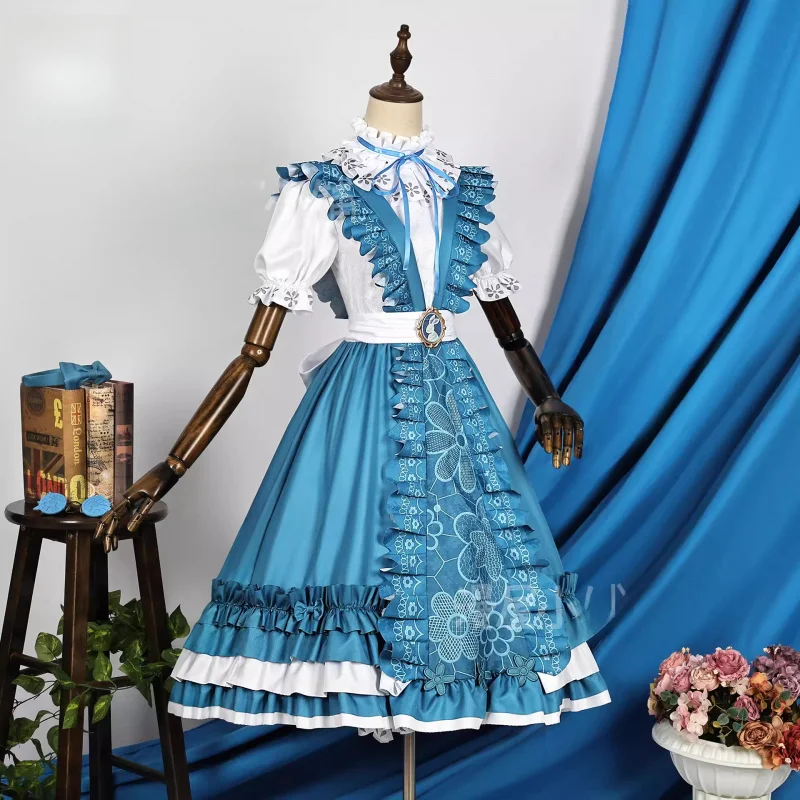 لعبة الهوية الخامس مراسل أليس تأثيري حلي أنيمي الملابس الأزرق فستان لطيف عيد الميلاد هالوين الحب لايف كوميك كون مجموعات كاملة #2