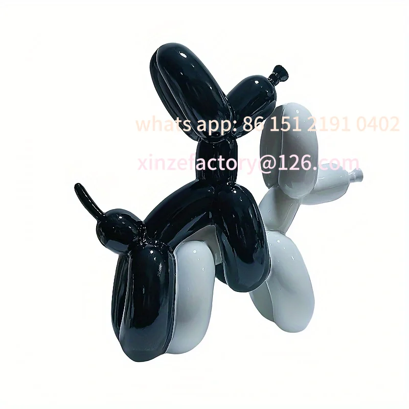 

Customizable Resin Double Balloon Dog Figurines Abstract Ornament Creative Sculpt Home Decor Office Accessories Table Office Sta