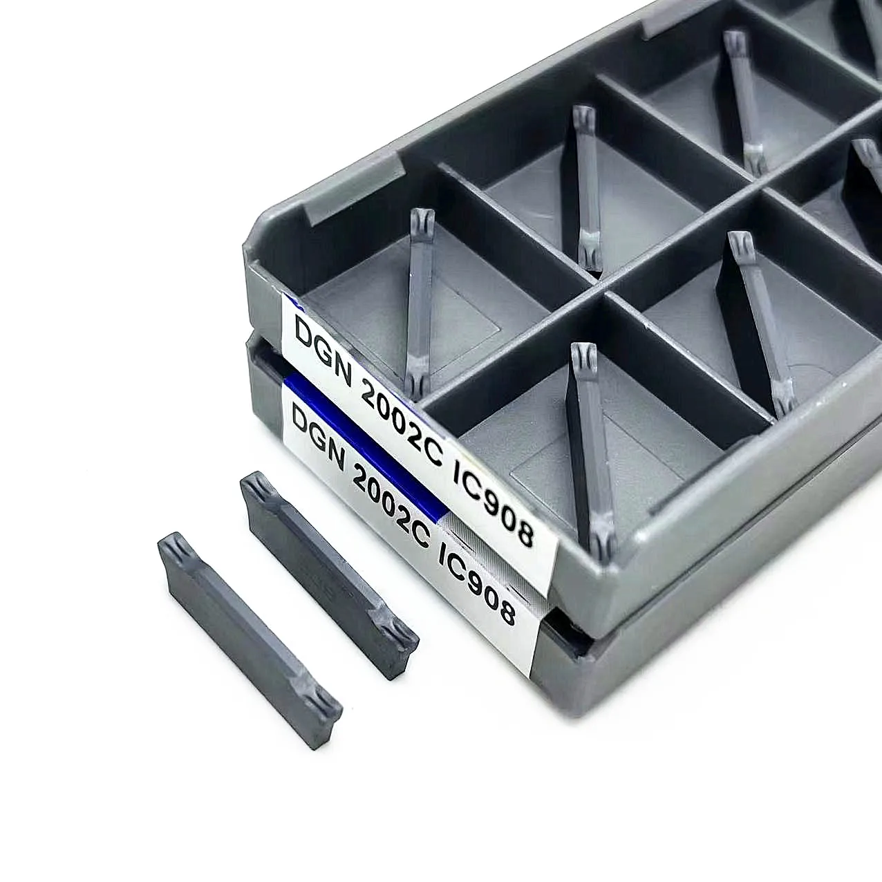 10 buah alat Grooving kualitas tinggi DGN2002C IC908 2002J IC908 sisipan karbida semen CNC grooving DGN 2002J untuk alat pemotong