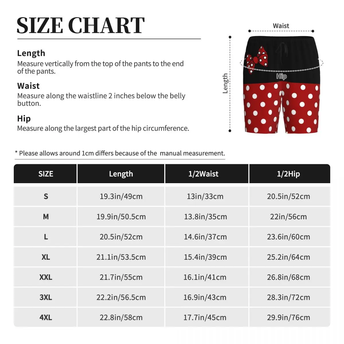 Mickey Mouse dos desenhos animados animação pijama Shorts dos homens, impressão personalizada, Polkadot Dot Bow Sleep Pjs, Sleepwear Bottoms com bolsos