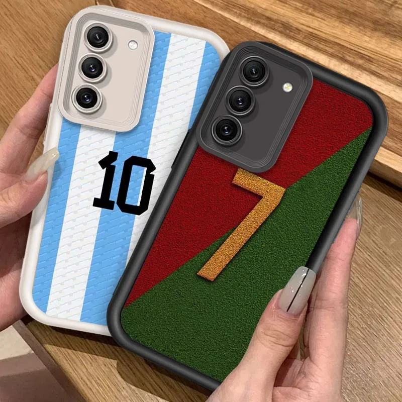 

Football Stars No.10 7 Hot Phone Case For Samsung Galaxy S25 S24 S23 S22 S21 S20 Ultra Plus FE 5G Eye Ladder Soft TPU Cover