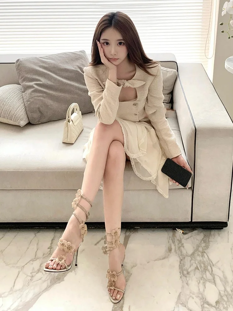 

Элегантный женский жакет для похудения с вырезами, квадратным воротником и бантом, короткая верхняя одежда для осенней моды