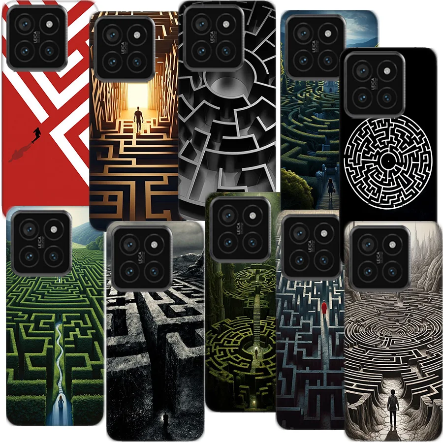 Ancient Maze Clear Phone Case For Xiaom Mi 12 12T 11T 10T 9T 13 11 10 9 8 Lite CC9 CC9E Pro 6X 5X A1 A2 A3 Cover Coque