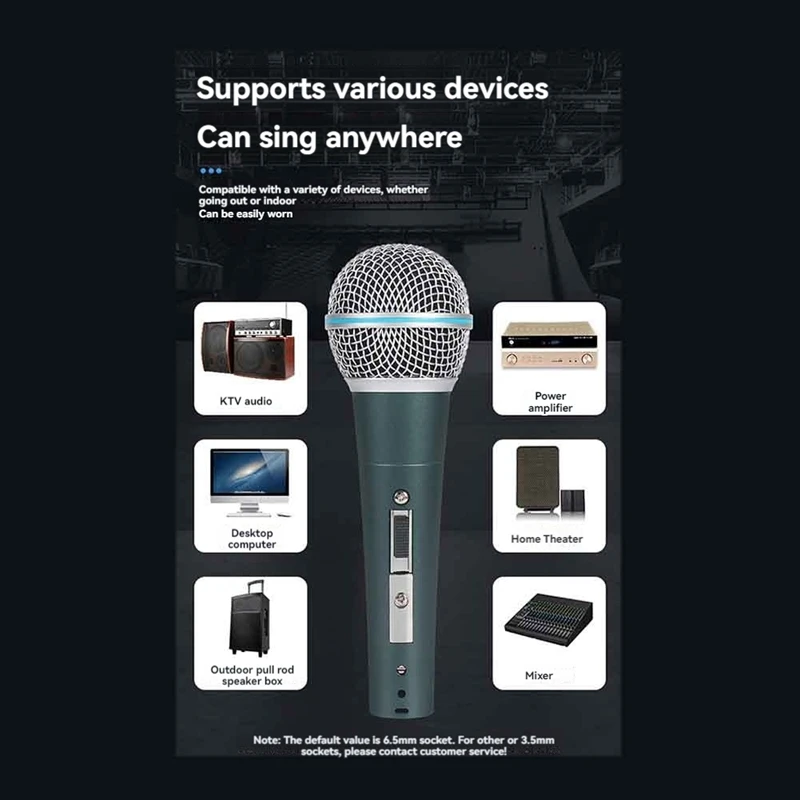 ميكروفون سلكي معدني ديناميكي BNVN لغناء الكاريوكي وحفلات الزفاف وكلام DJ