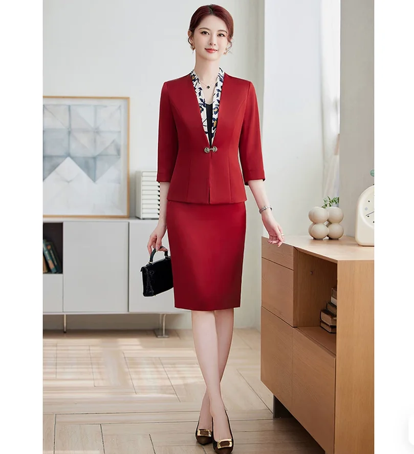 Spring and summer Chinese style buckle suit workwear women's professional suit