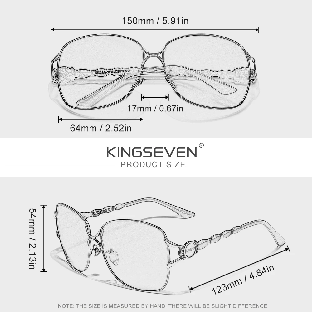 نظارات KINGSEVEN النسائية كبيرة الحجم، تصميم أنيق وأنيق، تجلب تجربة عالية الجودة من الراحة والشباب
