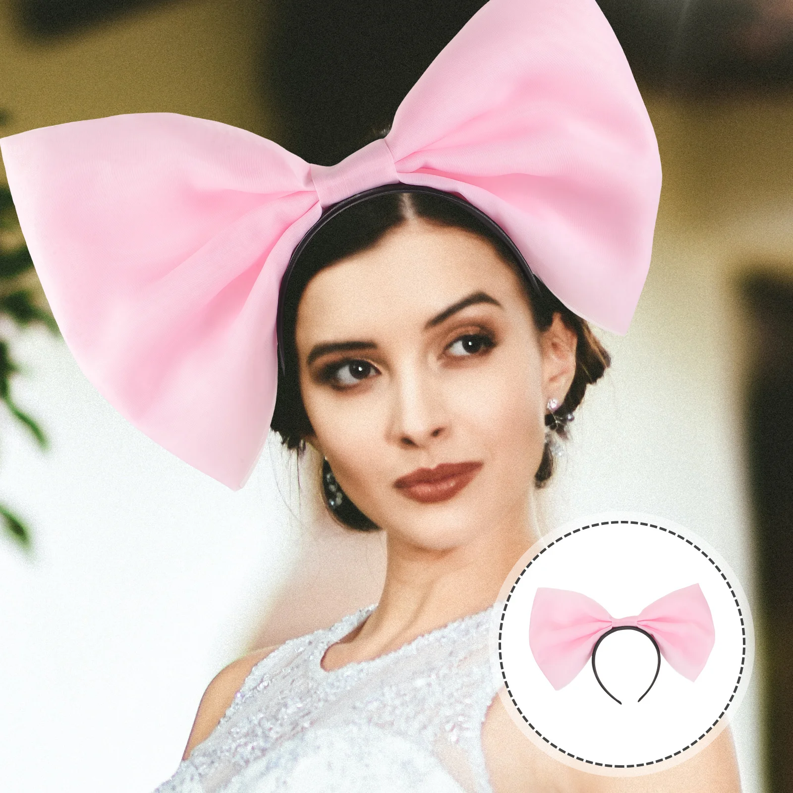 

Big Bow Headband Butterfly Knot Hair Accessory For Women Fashion Headpiece Satin Party Cosplay Fancy Wear Adult Hairstyle