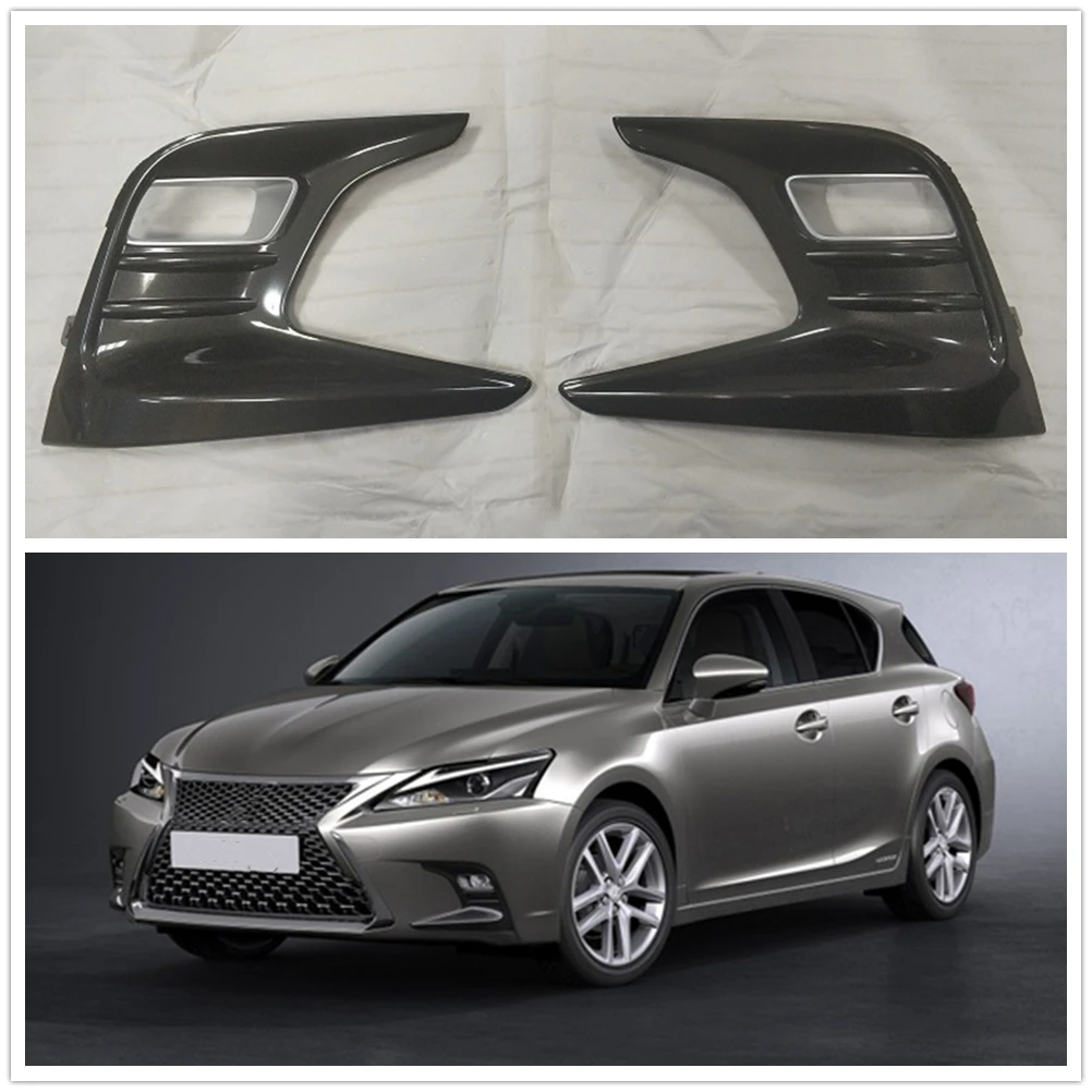 Front Fog Light Cover Trim Frame For Lexus CT200h 2018-2019 Sport Black Side Lower Bumper Air Intake Vent Lamp Frame Bezel Case