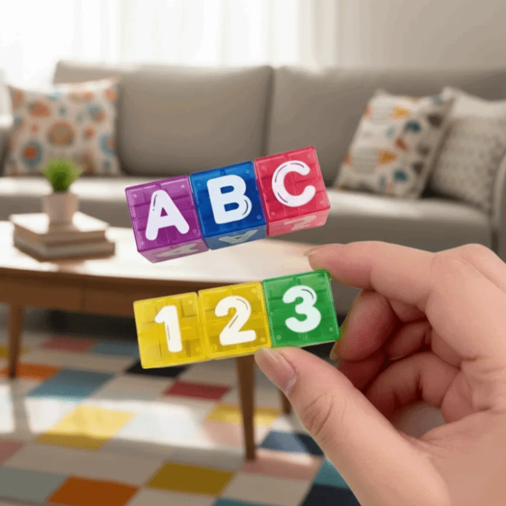 Letters and Numbers Magnetic Building Blocks Interactive Mini Arithmetic Toy with Tin Box Gift Letter Number Blocks Boys Girls