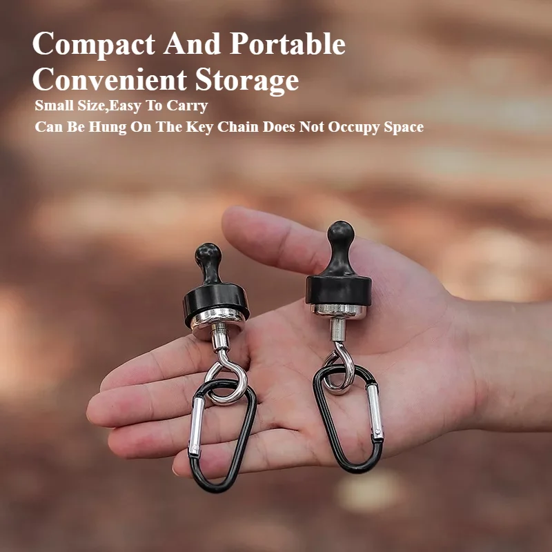 Outdoor Strong Magnetic Hook Skylight Tent Strong Magnetic Buckle Multi-Purpose Camping Light Hook D Mountaineering Buckle