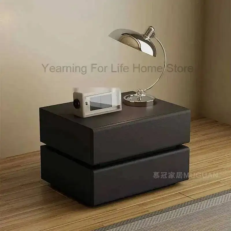 Furniture Home Wood Elegant Bedroom Bedside Table Night Room Double Mid-century Stand Vintage Table De Chevet Cabinet Cute
