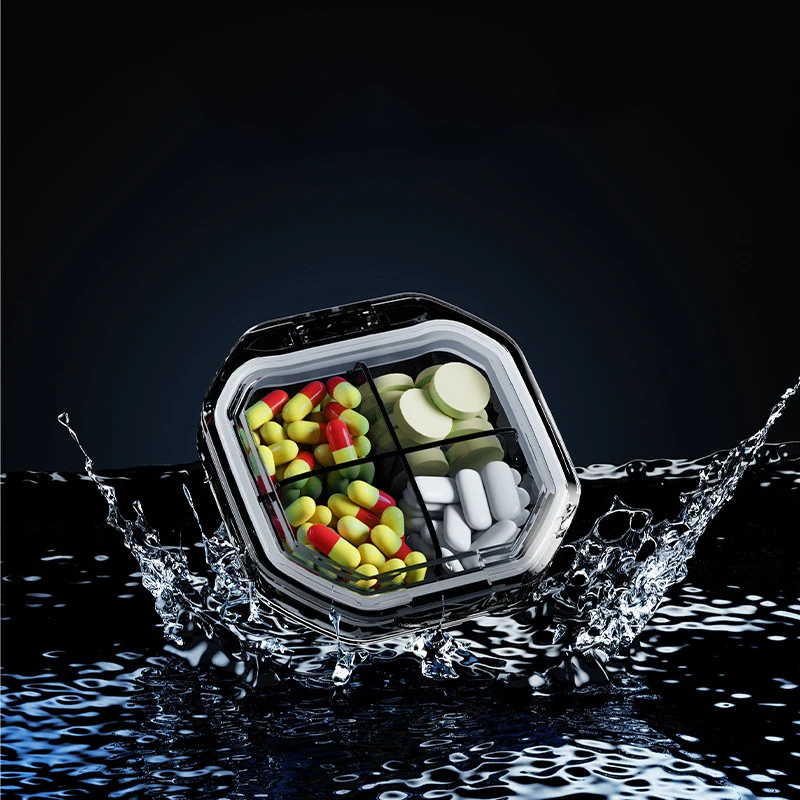 One Week Large Capacity Pill Organizer Portable Medicine Box Weekly Dosage Splitter Small Medicine Box for Travel