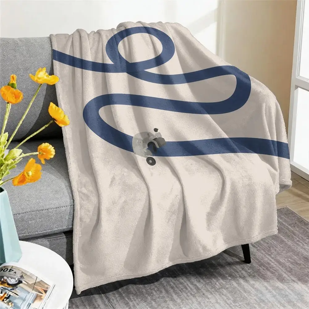 Abstract Classic Vintage Throw Blanket Soft Flannel Throw Lightweight Summer Home Nap for Office Travel Sofa Bed