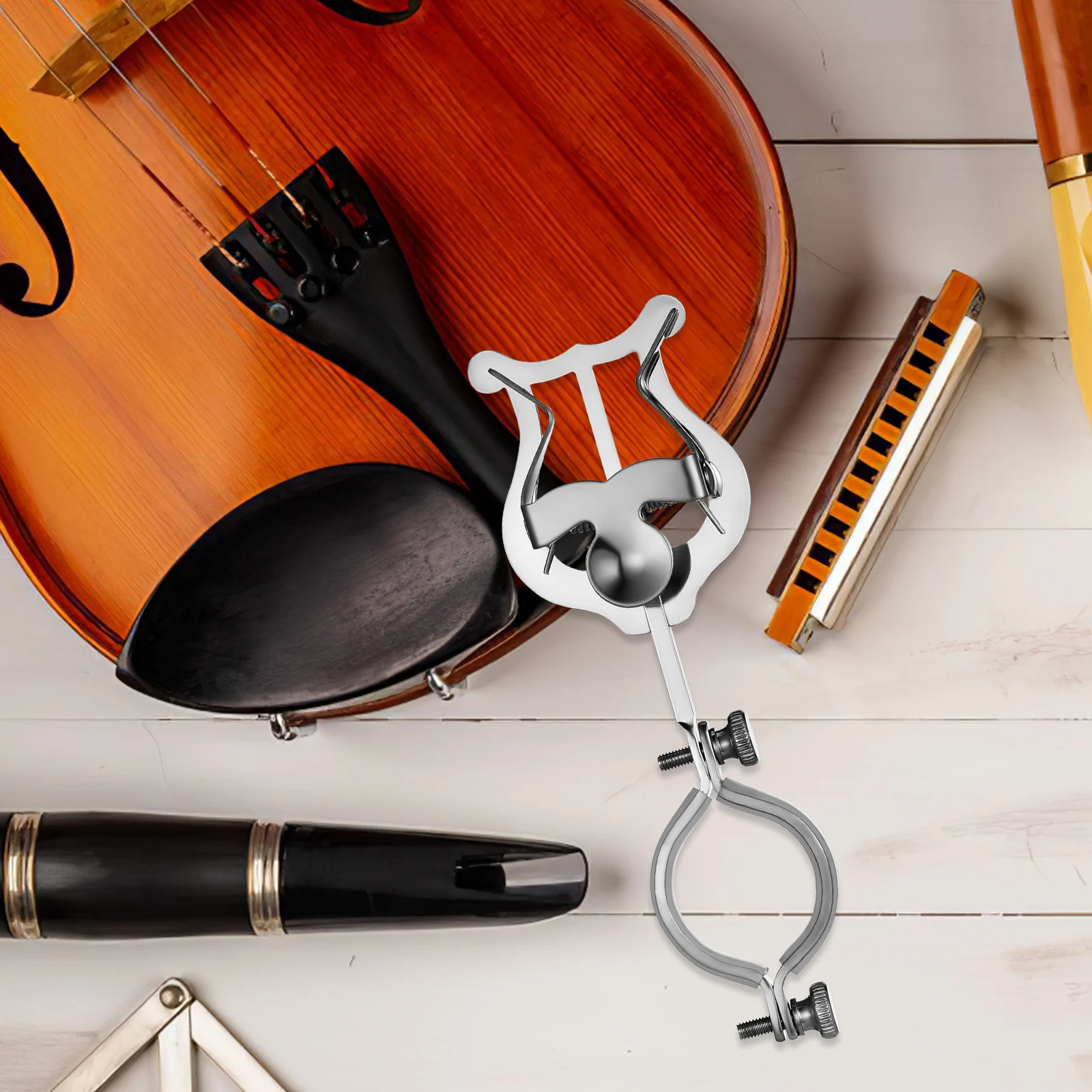 

Clarinet Music Sheet Clip Secure Hold Iron Oboe Lyre Durable Metal Music Stand For Clarinet Oboe Flip Folder Band