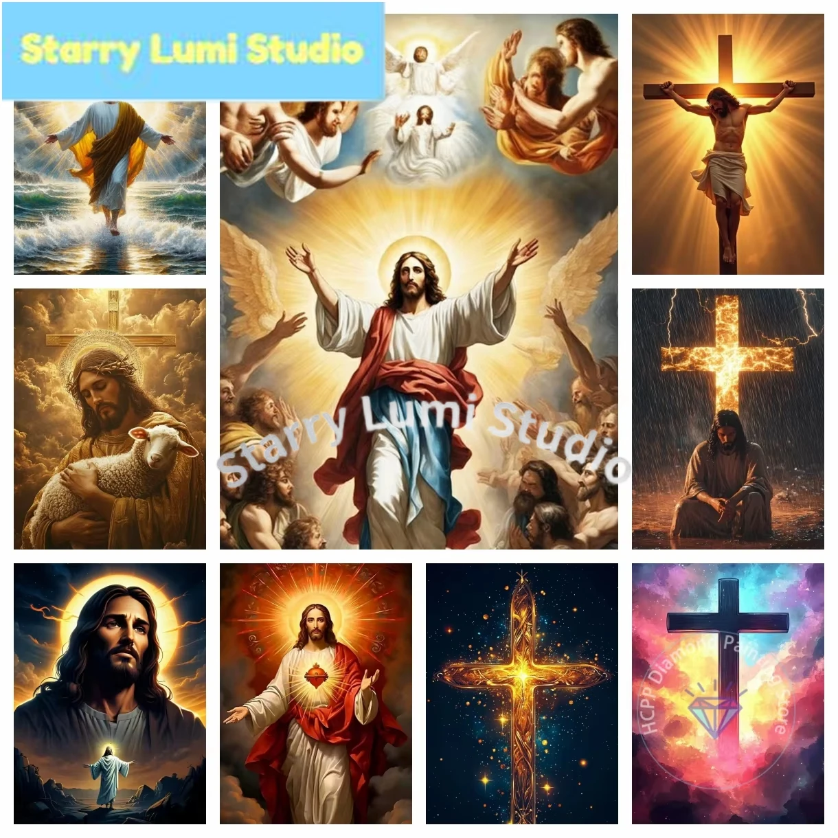 Jesus Christ Cross Diamond Painting Kit 5D DIY Diamond Embroidery Cross Stitch Handmade Art Gift Crafts Home Decor Gift