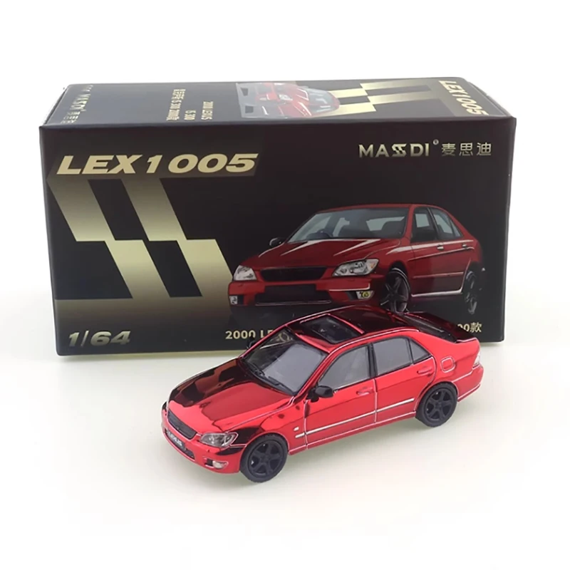 Diecast 1:64 Scale IS300 Plating Red Alloy Car Model Finished Product Simulation Toy Collection Gift Static Model Display