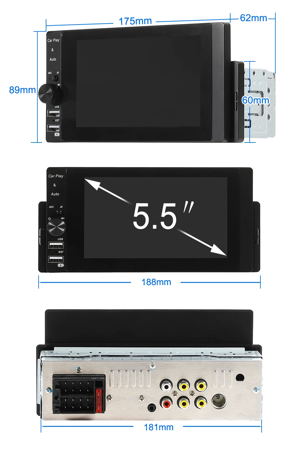 LEHX IPS شاشة تعمل باللمس 7 بوصة 2din راديو السيارة Carplay أندرويد السيارات بلوتوث FM مساعد المدخلات مرآة ربط مشغل وسائط متعددة #5