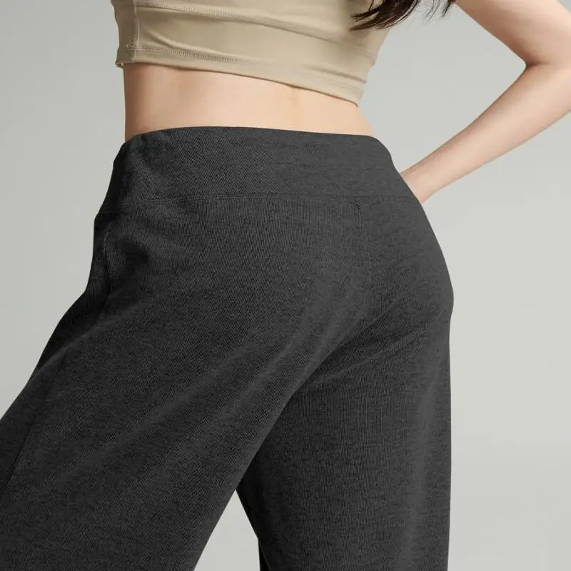 

Женские широкие брюки свободного кроя из трикотажа, мягкие, эластичные, повседневные, удобные, для ежедневной носки, новинка