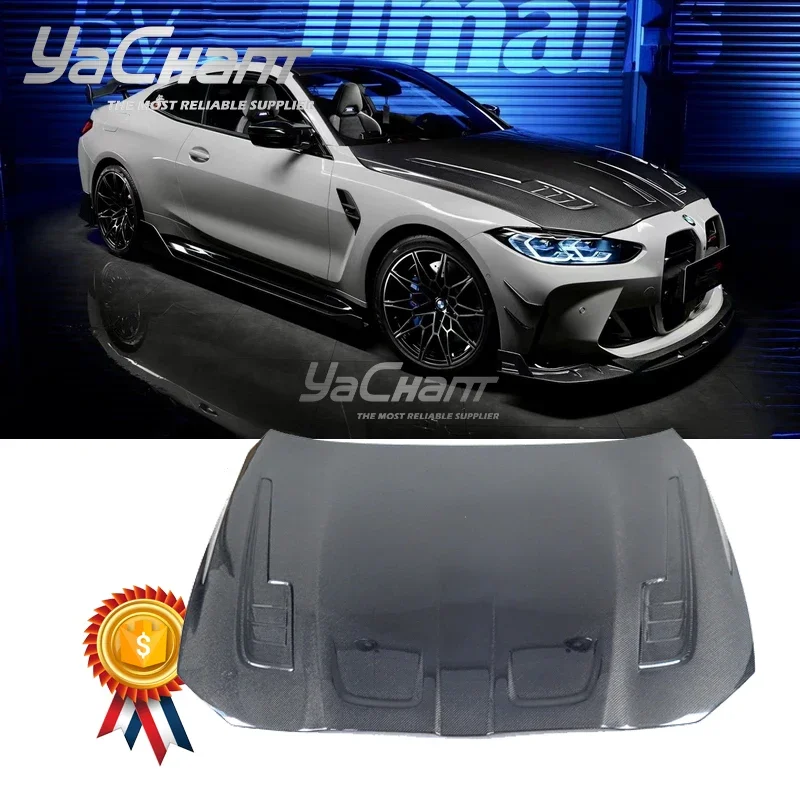 Car-Styling CF Carbon Fiber Glass BYHM Style Hood Bonnet Fit For 2021-2023 BMW G80 M3 G82 G83 M4 Engine Cover