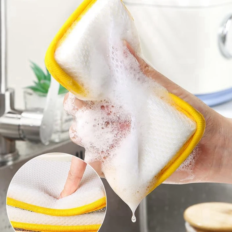 Kitchen Dish Sponge For Washing Dishes Cleaning Kitchen, Dual-Sided Sponges,Multipurpose Sponges For Wet And Dry 10 Pack