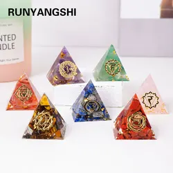 1PC 3cm Natural Crystal Stone Mini Pyramid Statue Reiki Stone Pyramid Amulet Fengshui Sculpture for Home Office Decoration